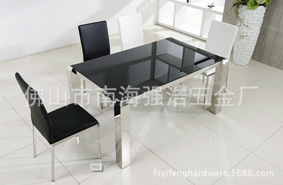 【佛山五金家具 不銹鋼餐桌 時(shí)尚餐桌 大理石餐臺(tái) 玻璃餐桌】價(jià)格,廠家,圖片,桌類,佛山市南海強(qiáng)浩五金廠-